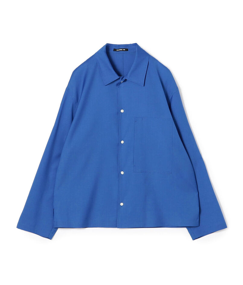 プリムウール ドロップショルダーシャツ