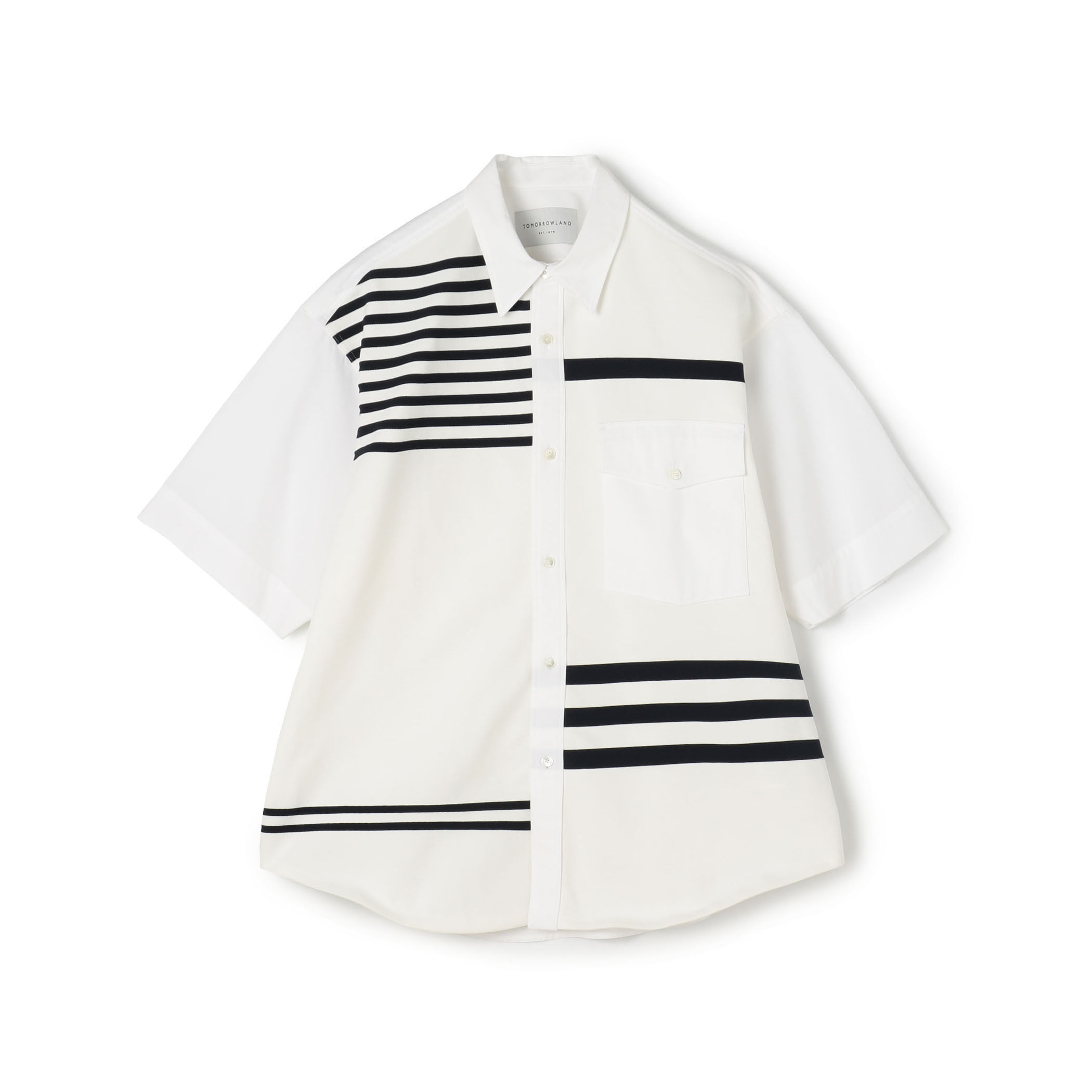 コットンポリエステルニットコンビ レギュラーカラーシャツ