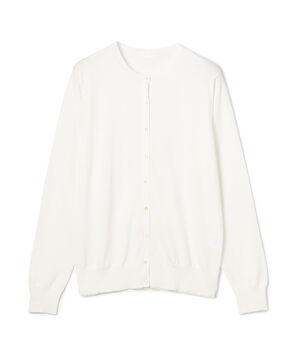 ハイゲージコットン クルーネックカーディガン