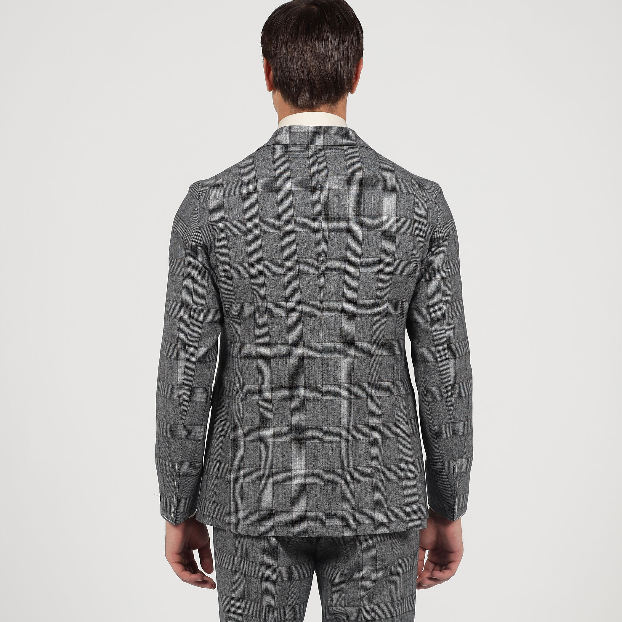 別注】TAGLIATORE ウールサキソニーチェック シングルブレステッド2B