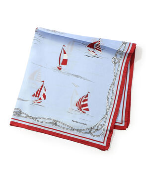 MAISON et VOYAGE シルクツイル ヨットモチーフ スカーフ