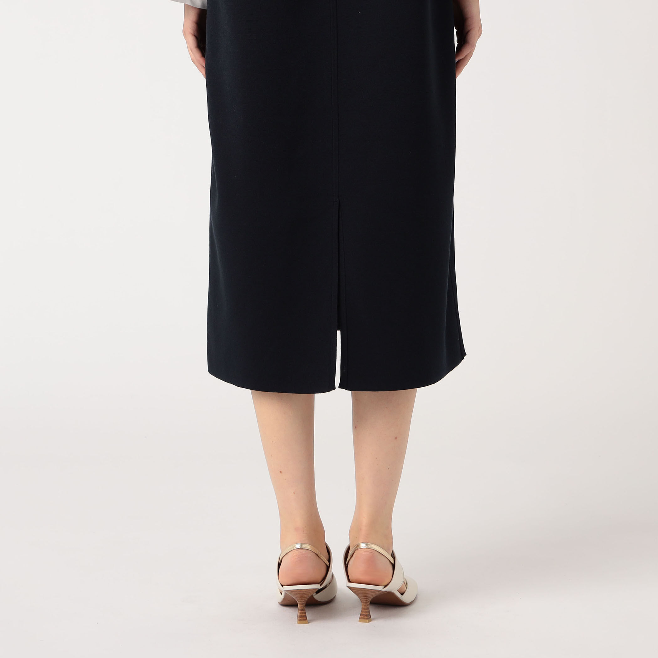 □ニットコンビダブルクロス パッチポケットワンピース