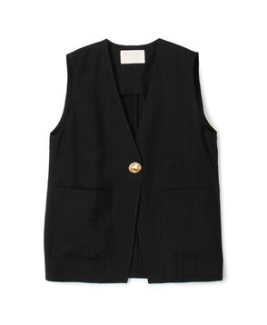 【WEB先行予約】レーヨンリネンブッチャー コクーンジレ