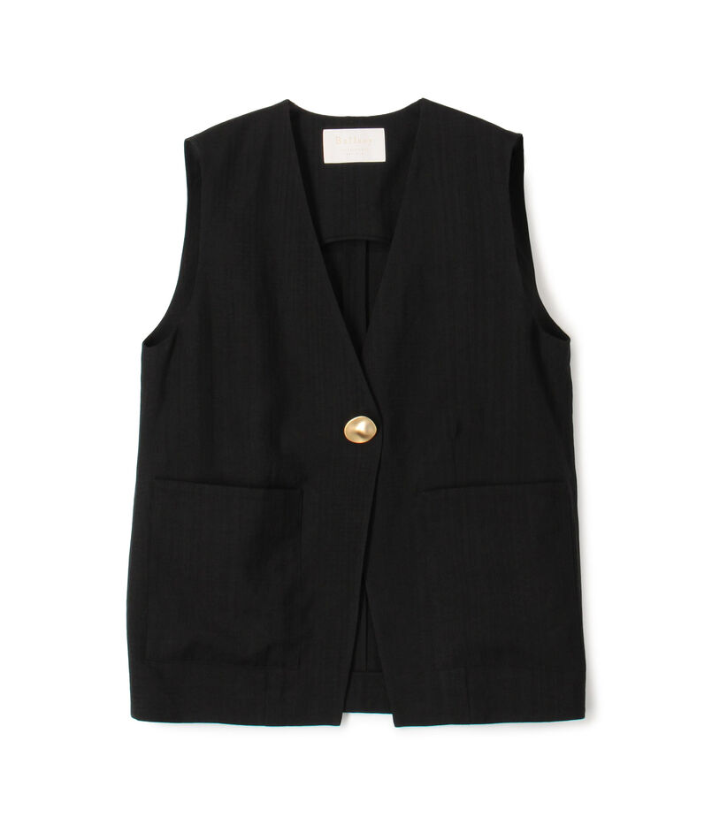 【WEB先行予約】レーヨンリネンブッチャー コクーンジレ