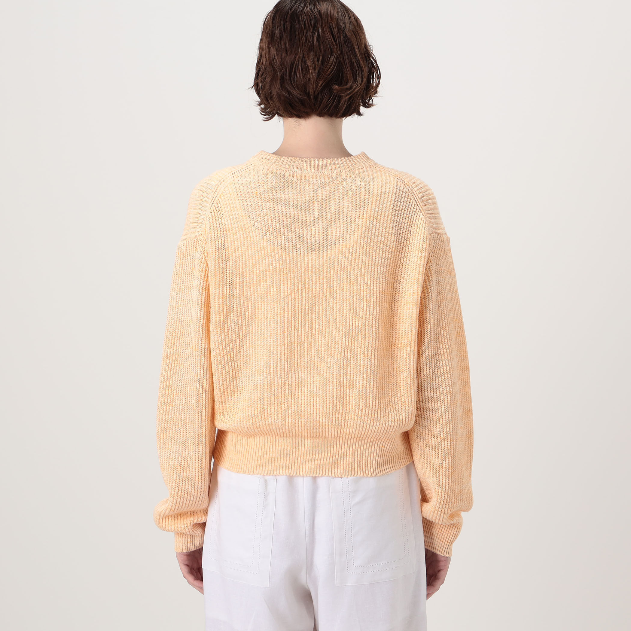 【美品】  ゴーシュ / ゴーシュ | リネンリバーニット　クルーネックプルオーバー | 2 | ナチュラル | レディース 美品】 ゴーシュ / ゴーシュ | リネンリバーニット クルーネックプル