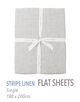 ストライプリネン フラットシーツ（シングル）