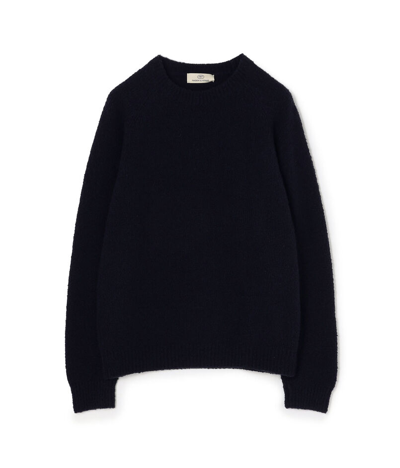 スーパーファインメリノウール ブークレヤーン クルーネックプルオーバー