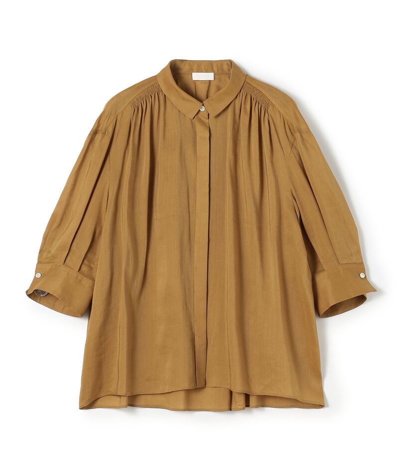 スムースラミー ハーフスリーブブラウス