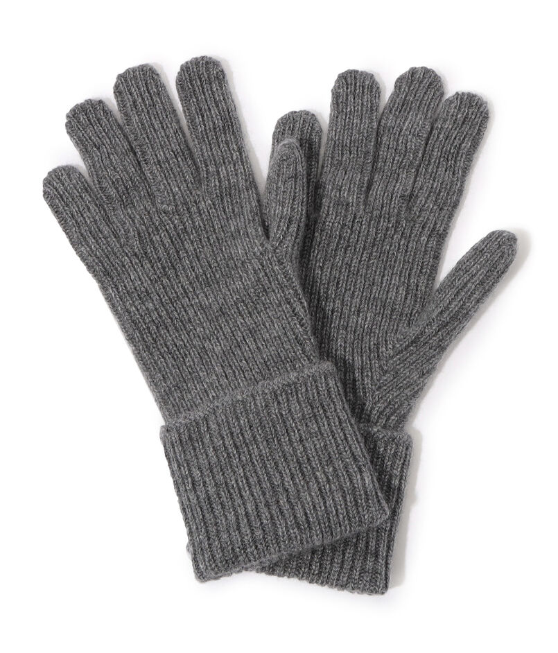 Johnstons of Elgin カシミヤ リブニット グローブ