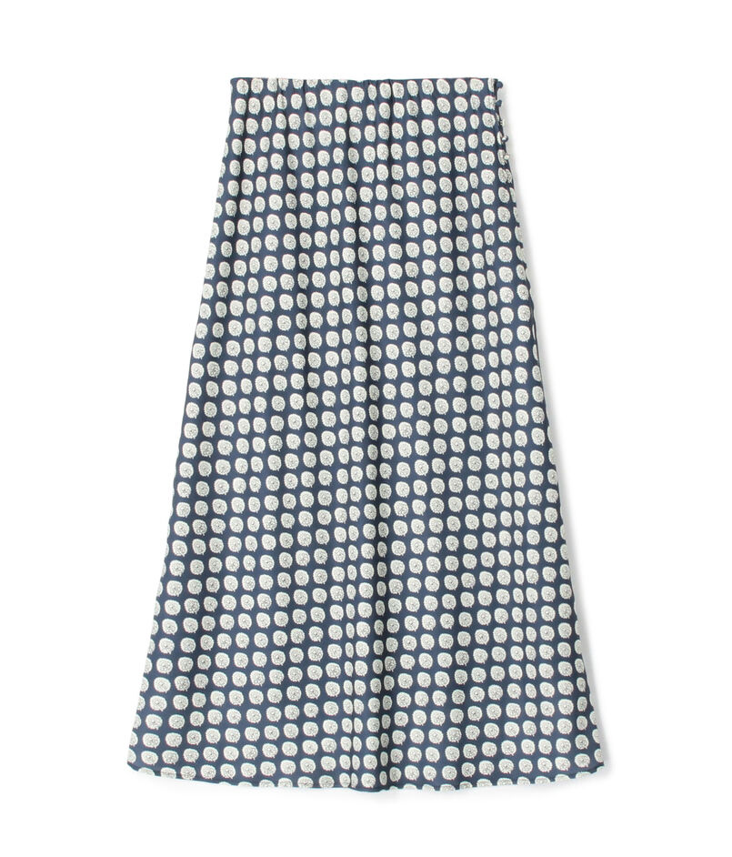 ポリエステルプリント フレアミディスカート