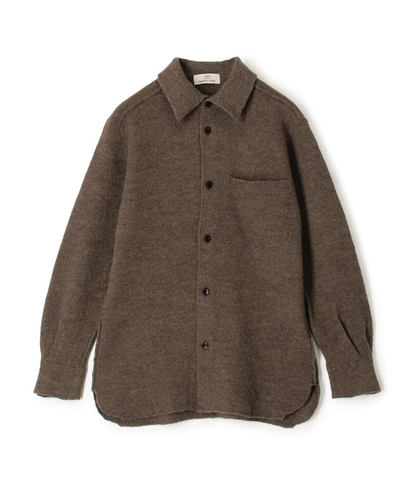 ウール フェルト ニットシャツ