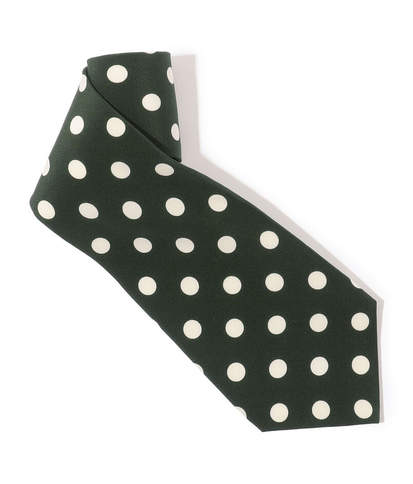 MAISON et VOYAGE シルクプリント 12mmドット ワイドタイ