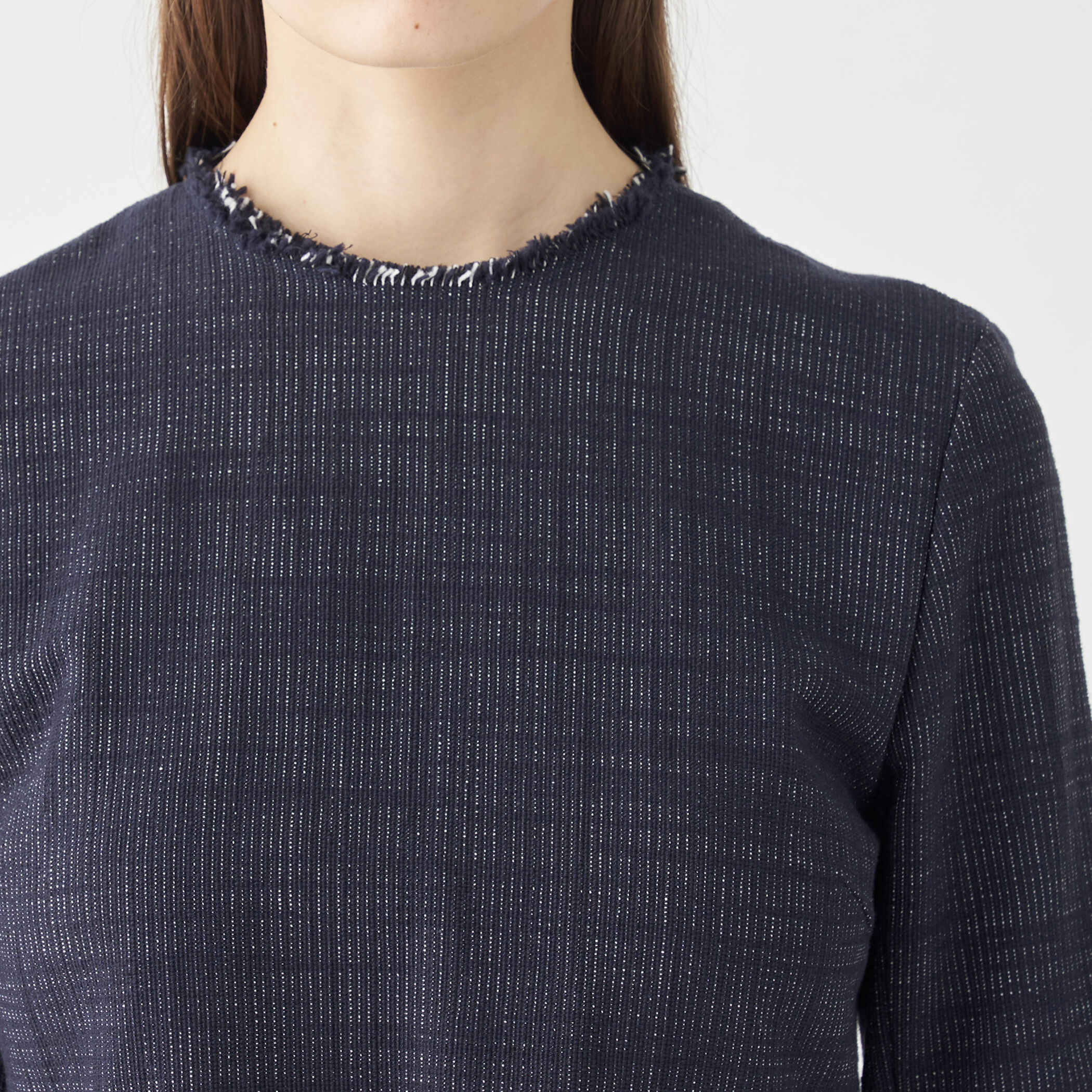 ◎美品 定価46000! トゥモローランド ツィード ワンピース42 XL ロングスラブツイード マテリアルコンビワンピース