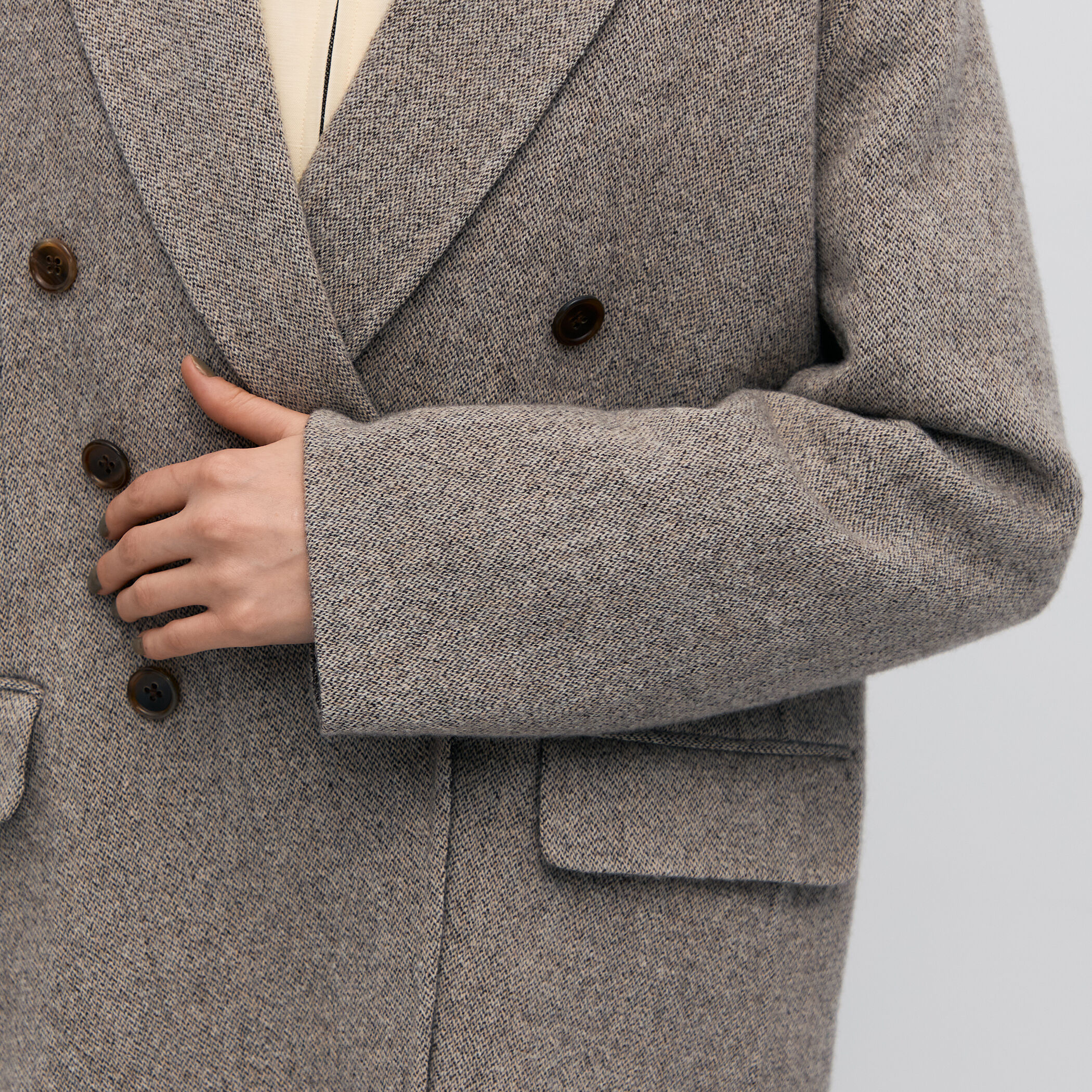 オートミールダブルフェイス リバージャケットコート