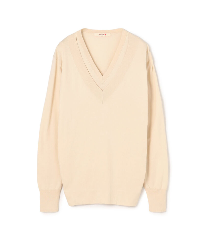 ハイゲージコットン レイヤードVネックプルオーバー