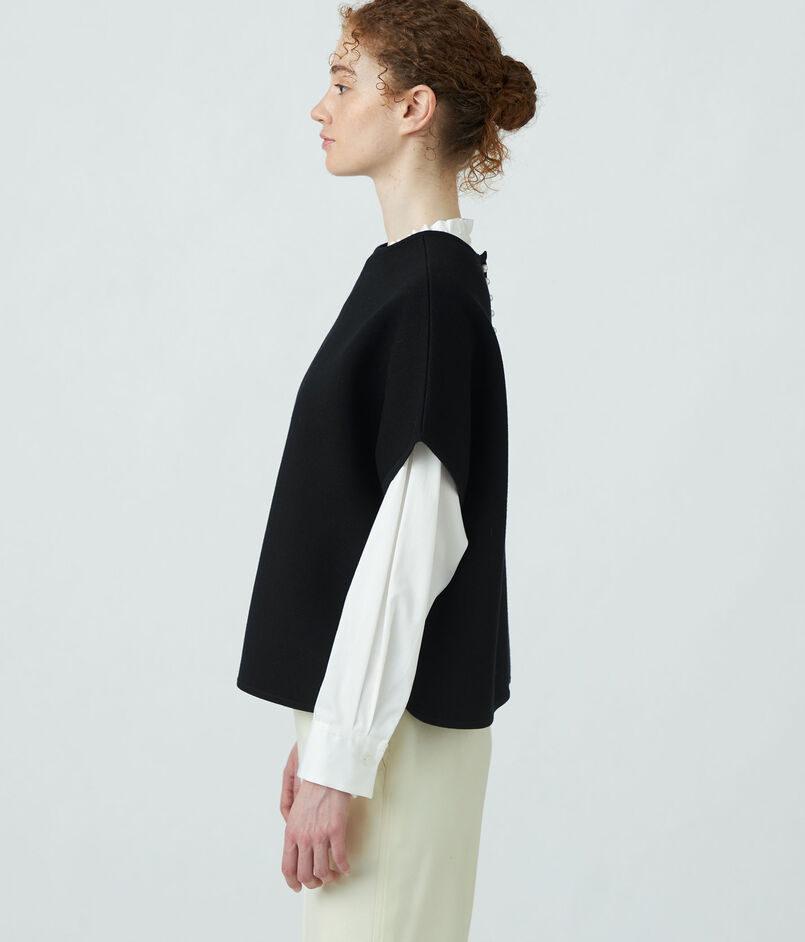 ウールポリエステルパールコンビ ショートケープ｜トゥモローランド  