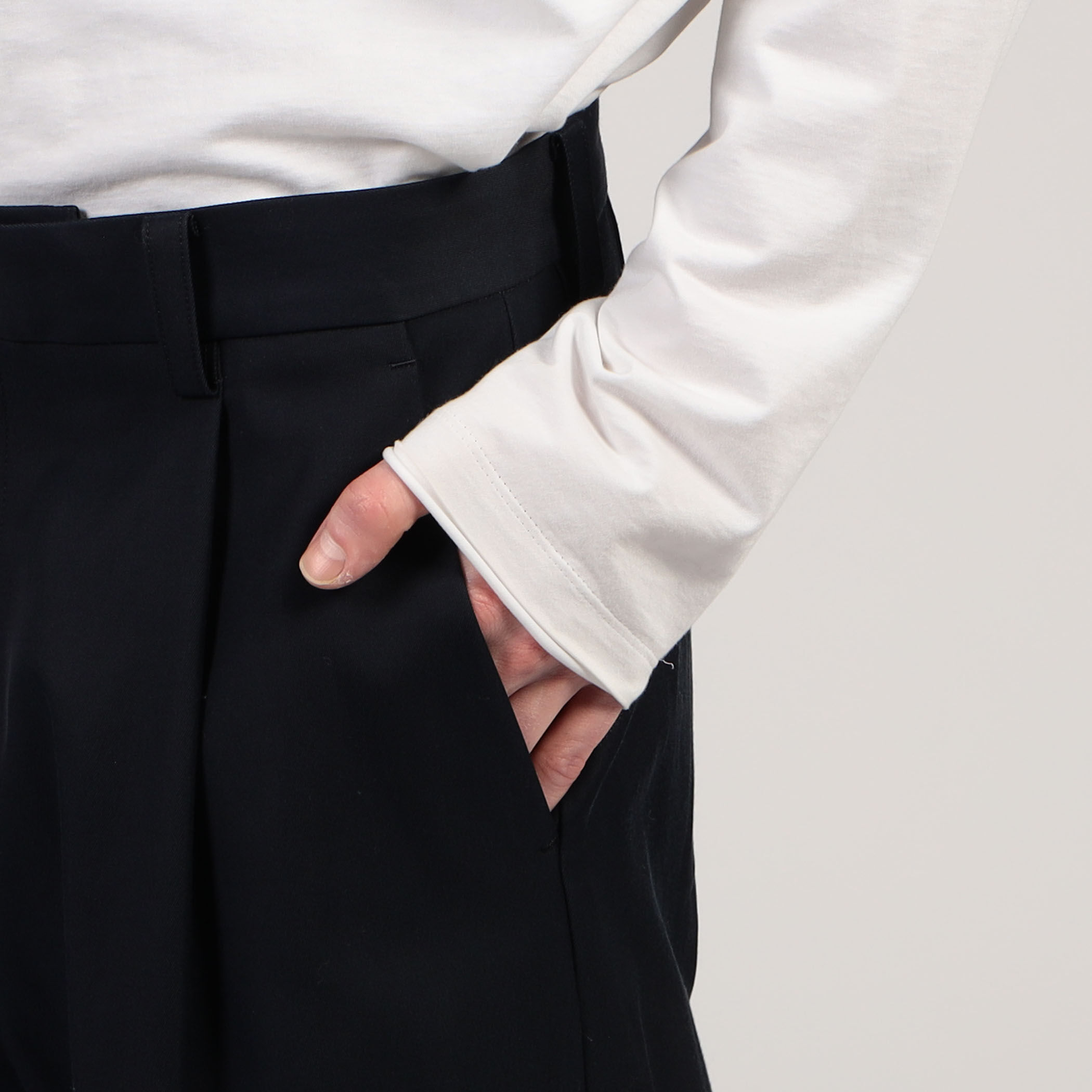 CABaN コットンポリエステルボンディング パンツ　新品 □CABaN シルク ボタニカルプリント イージーパンツ