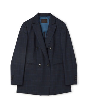 365 BLUE WINDOWPANE ダブルブレストジャケット