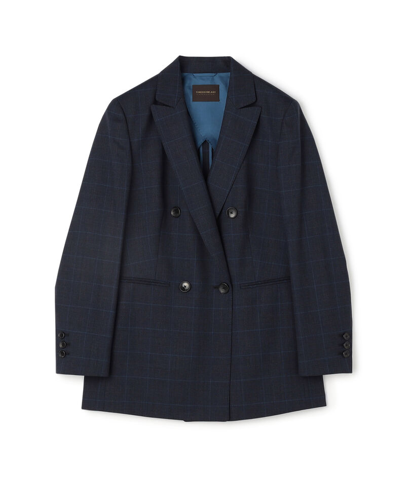 365 BLUE WINDOWPANE ダブルブレストジャケット