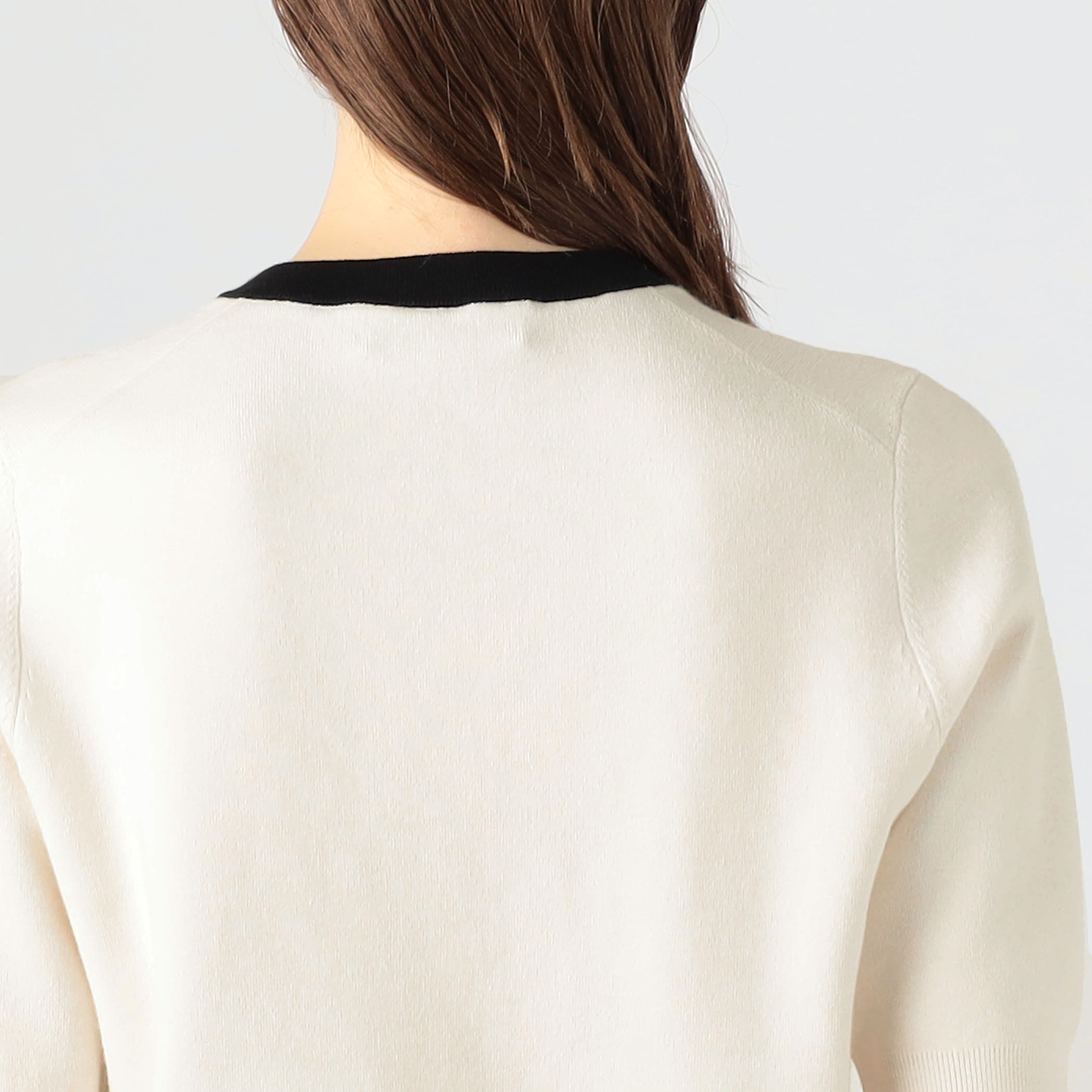 CABaNコットンカシミヤバイカラーハーフスリーブカーディガン コットンカシミヤ バイカラーハーフスリーブカーディガン