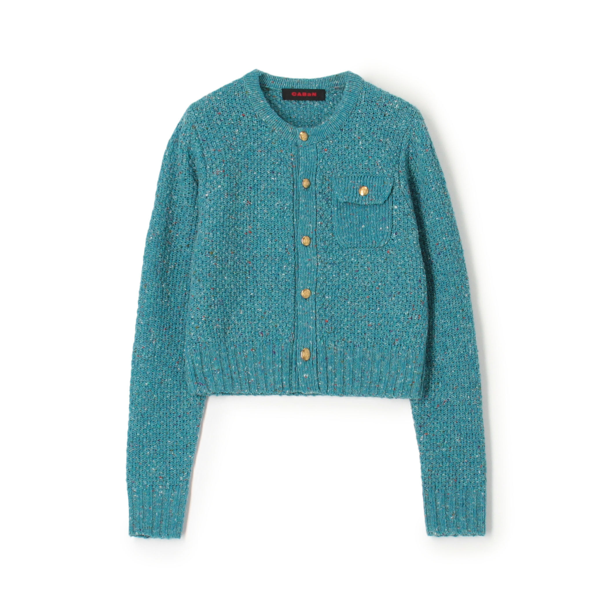 美品 トゥモローランド 定番 CABaN 大人気 カーディガン ニット レッド □CABaN コットンカシミヤ バイカラークルーネックカーディガン