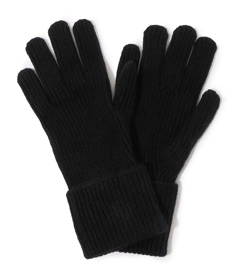 Johnstons of Elgin カシミヤ リブニット グローブ