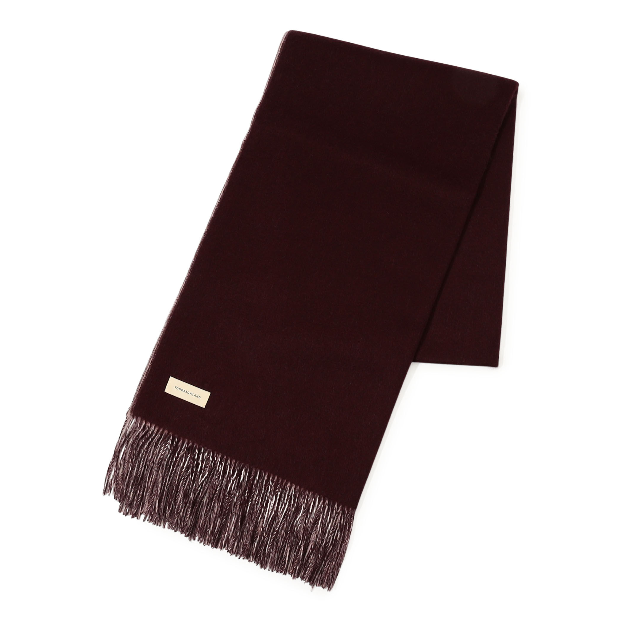 TOMORROWLAND AGNONA ダブルフェイスストール　ブラウンブラック TOMORROWLAND カシミヤ ダブルフェイスストール｜トゥモローランド
