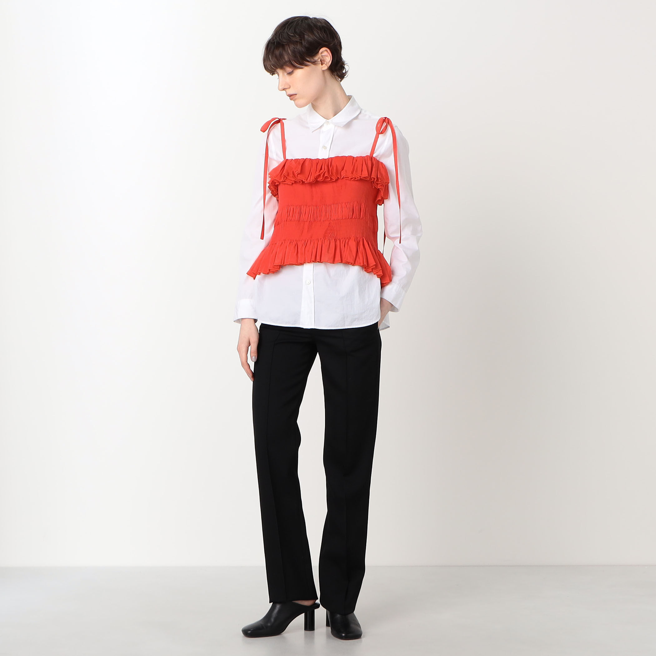 ♡tutuHA♡スカル柄 ビッグジップ キャミソール レッド セール】かぎ針お花ビスチェ（キャミソール）｜one after another NICE