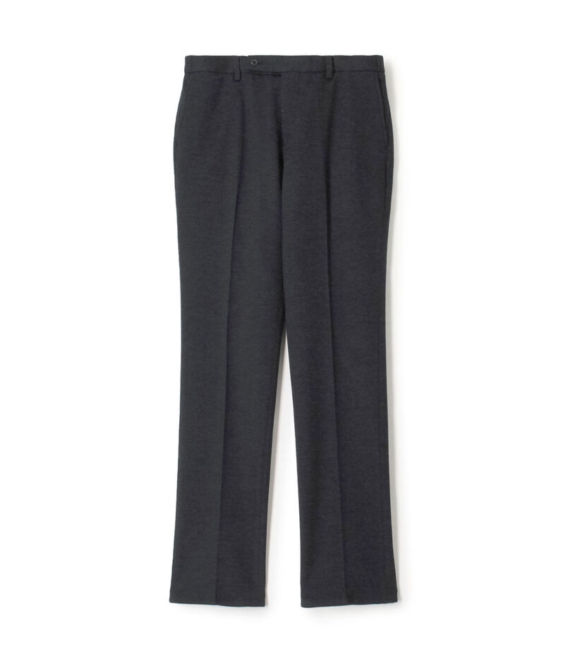 ウールコットン ダブルジャガード ノープリーツシャーリングパンツ