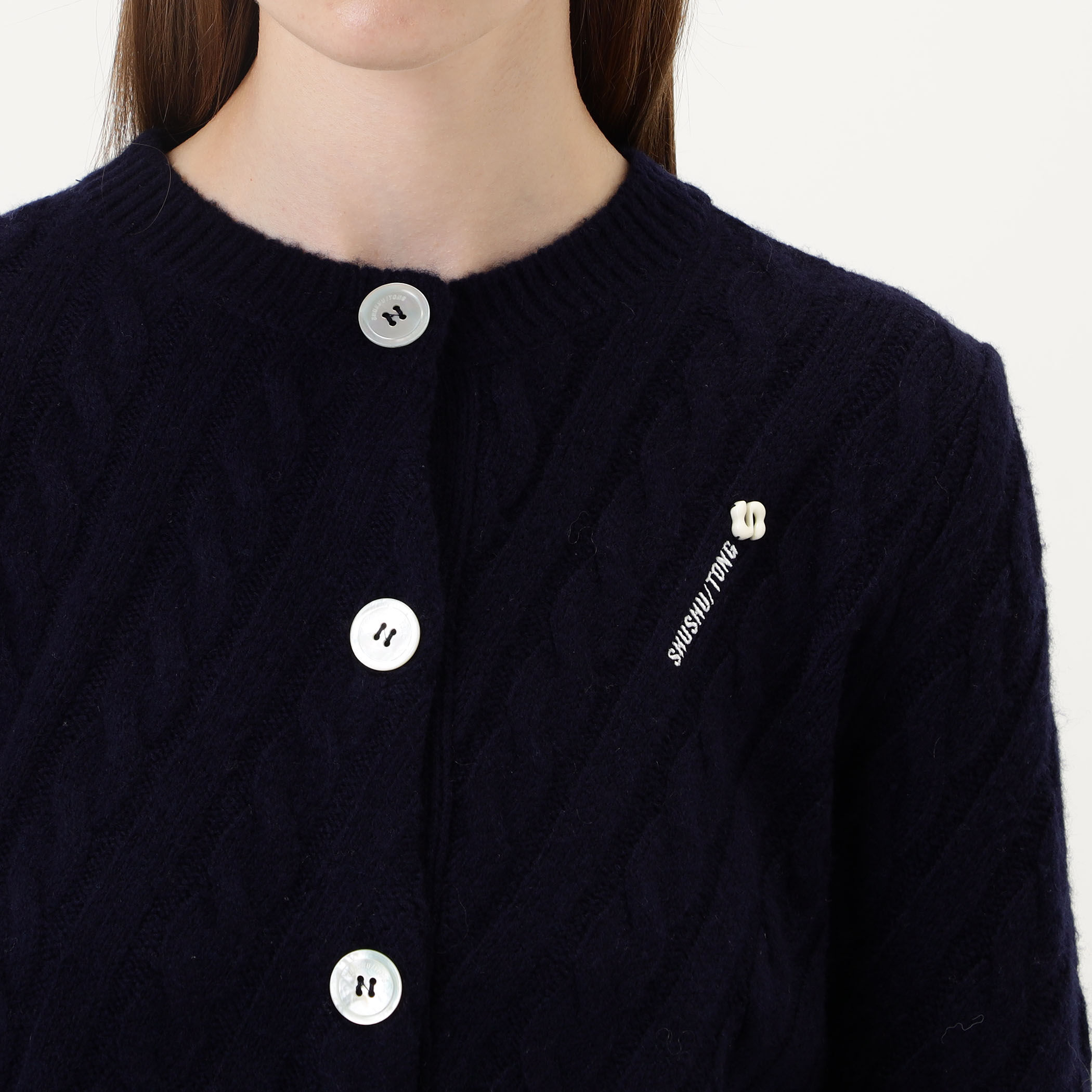 SHUSHU/TONG Cable Knit Cardigan ケーブルニット カーディガン