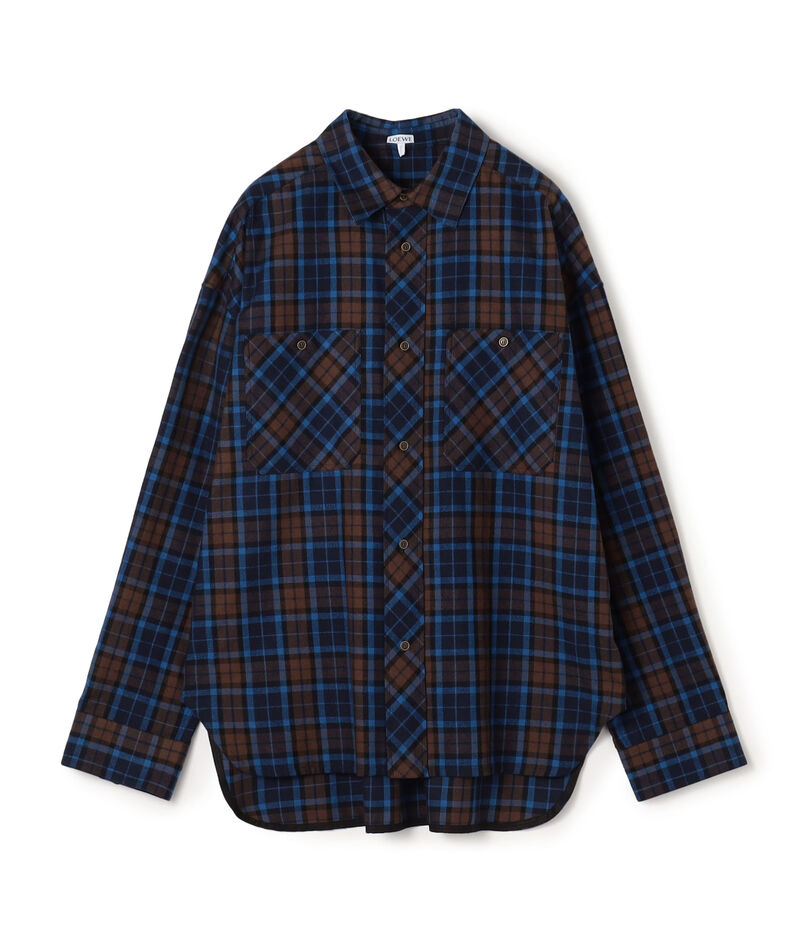 LOEWE コットン チェック オーバーシャツ