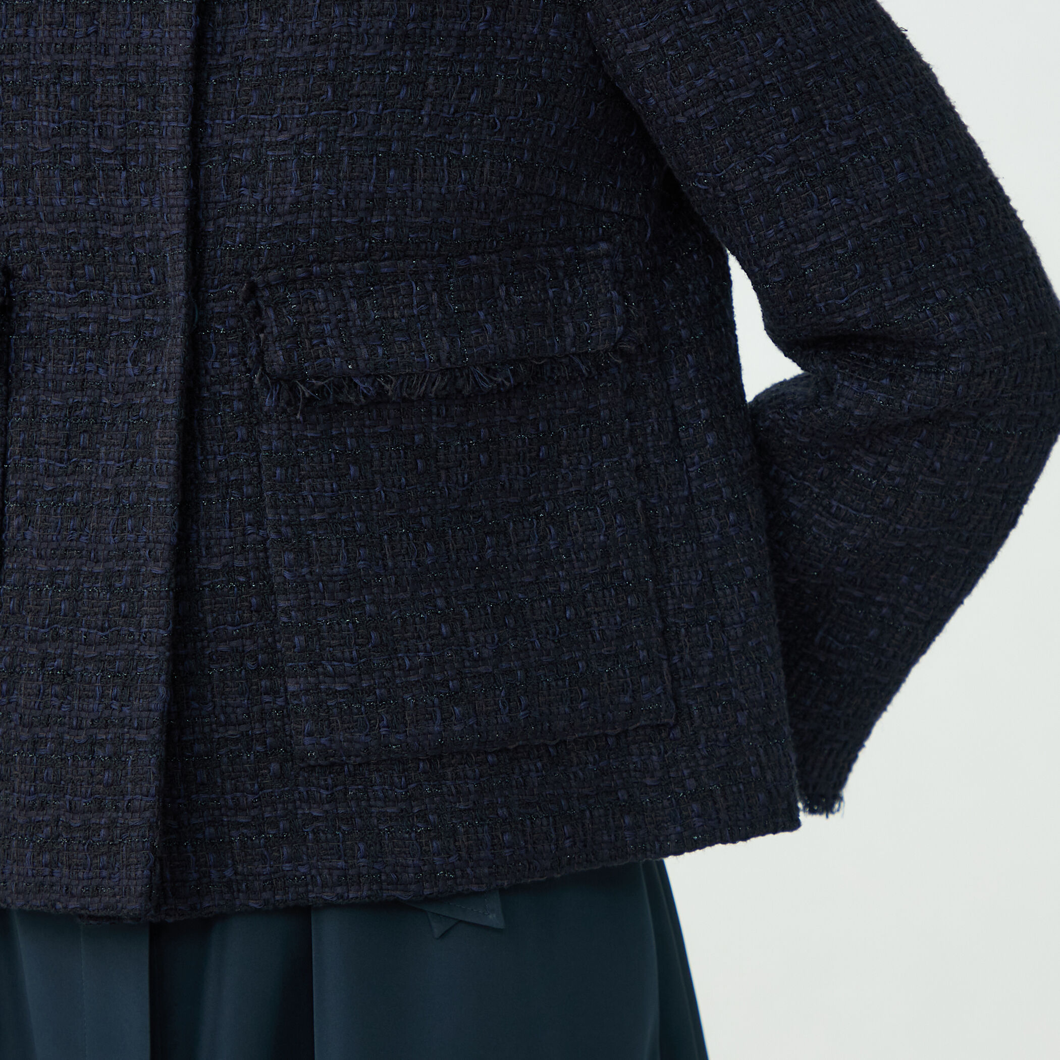 ラメミックスツイード セミダブルクルージャケット｜トゥモローランド