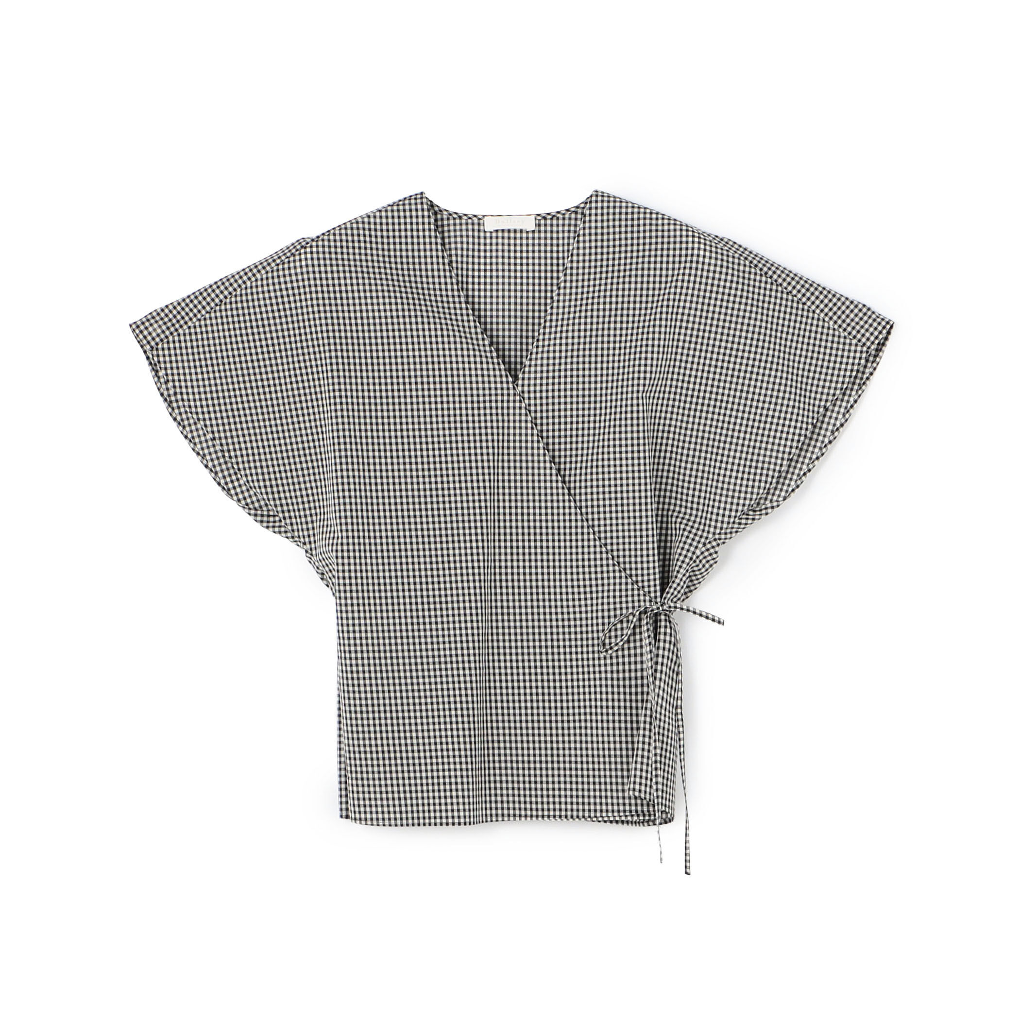 ローンギンガムチェック カシュクールライクブラウス｜トゥモローランド 公式通販