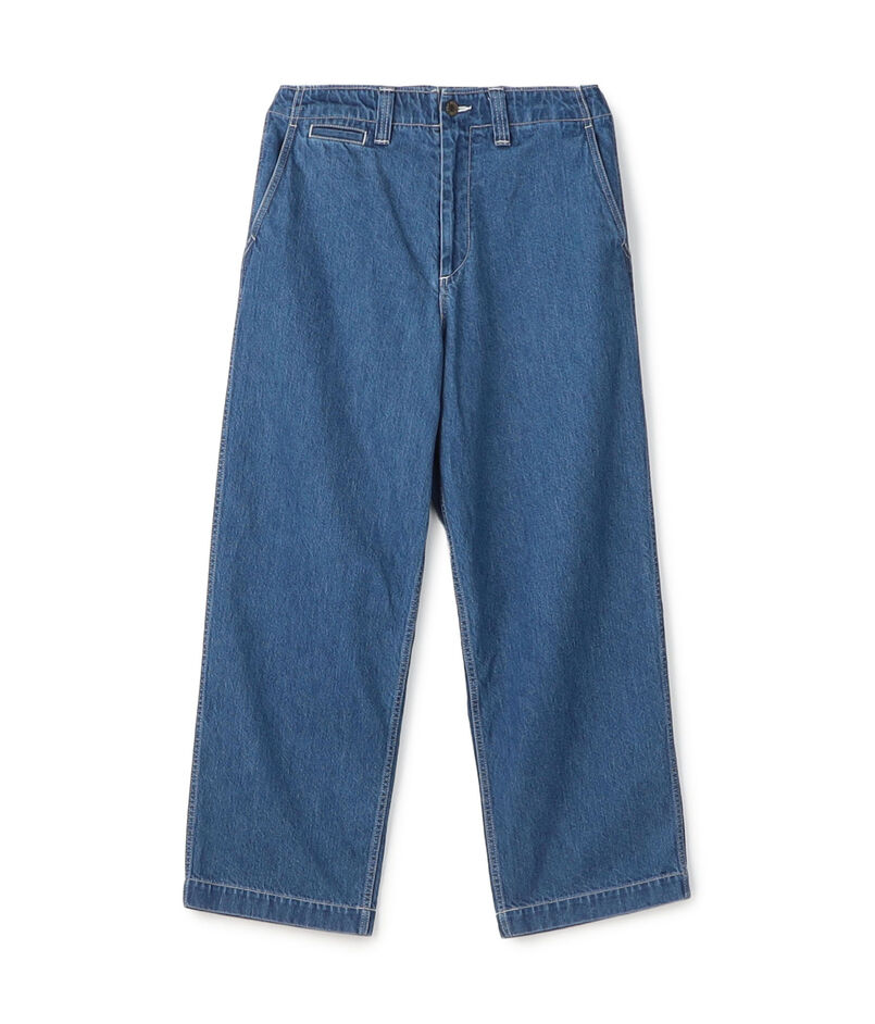 10ozデニム ワイドストレートパンツ