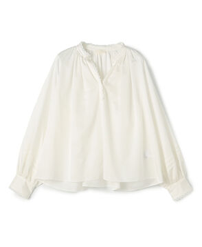 【WEB先行予約】コットンシルクサテン スキッパーブラウス