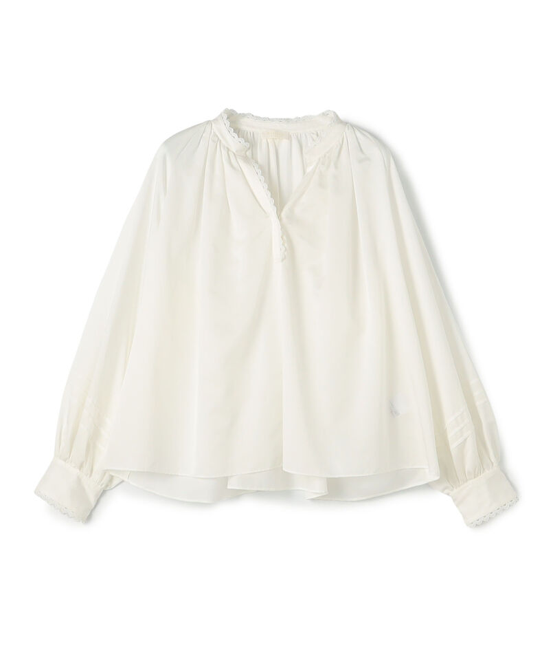 【WEB先行予約】コットンシルクサテン スキッパーブラウス