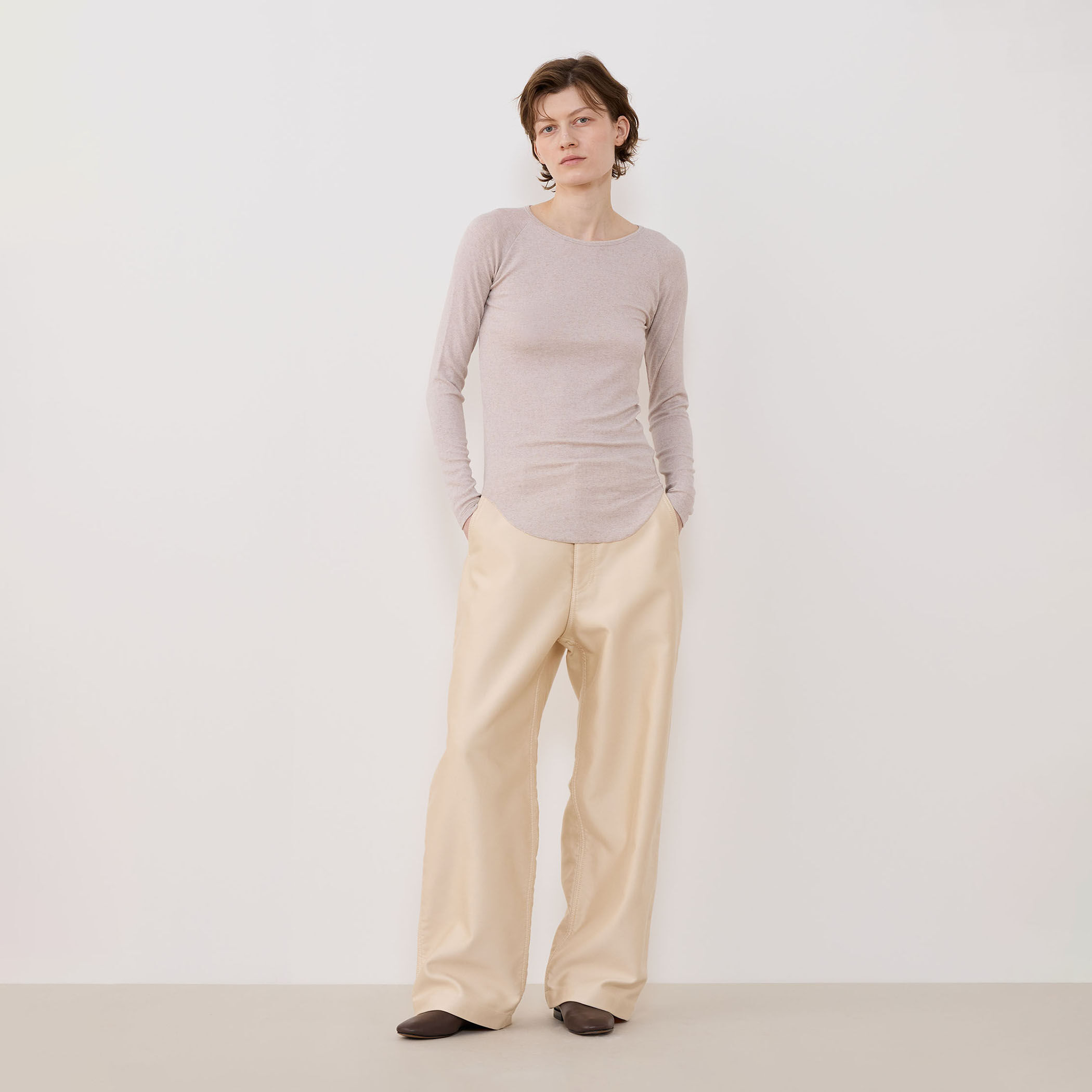 レーヨンカシミヤジャージー クルーネックプルオーバー