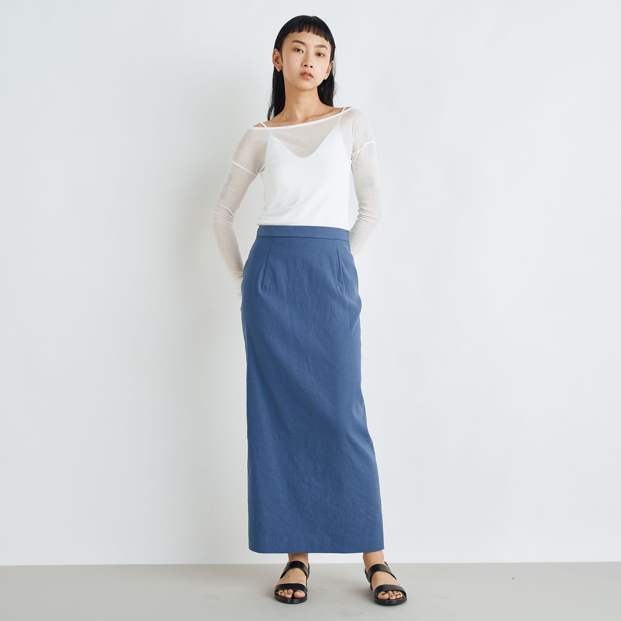 リネンコットン ペンシルスカート｜トゥモローランド 公式通販