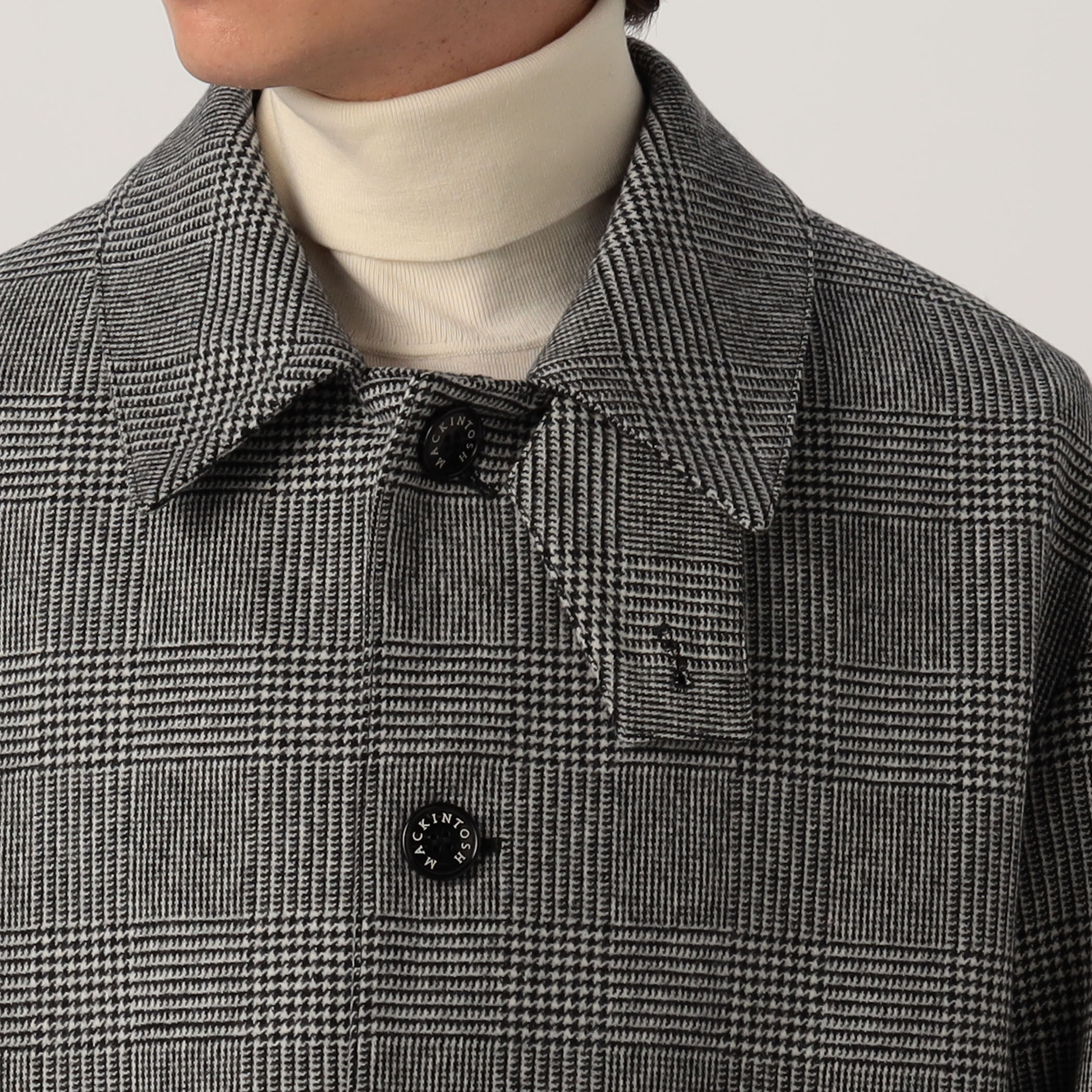 MACKINTOSH HUMBIE ウールグレンチェック ステンカラーコート