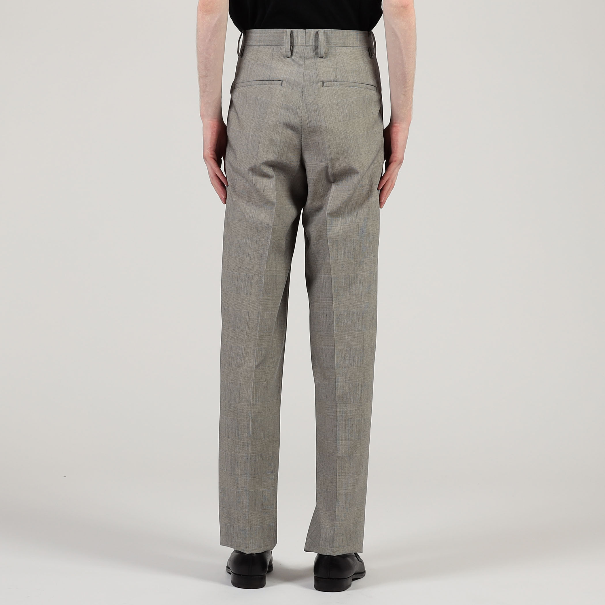 ウールシルク 1プリーツ テーパードスラックス