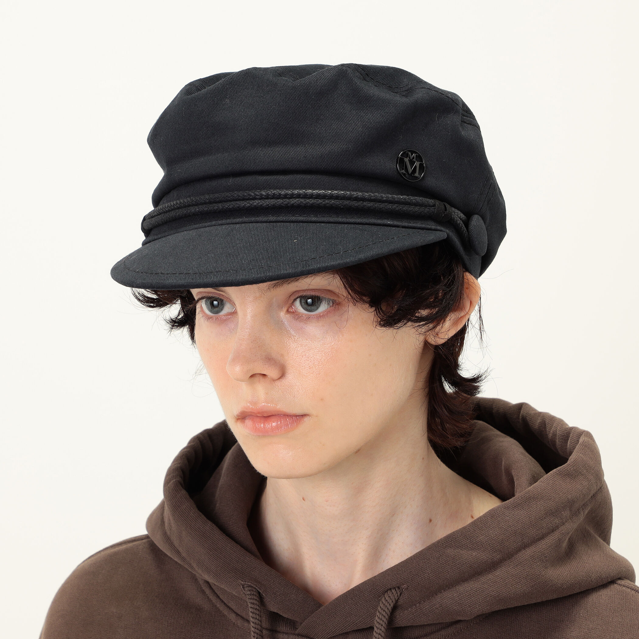 MAISON MICHEL New Abby Black Cotton キャスケット｜トゥモローランド