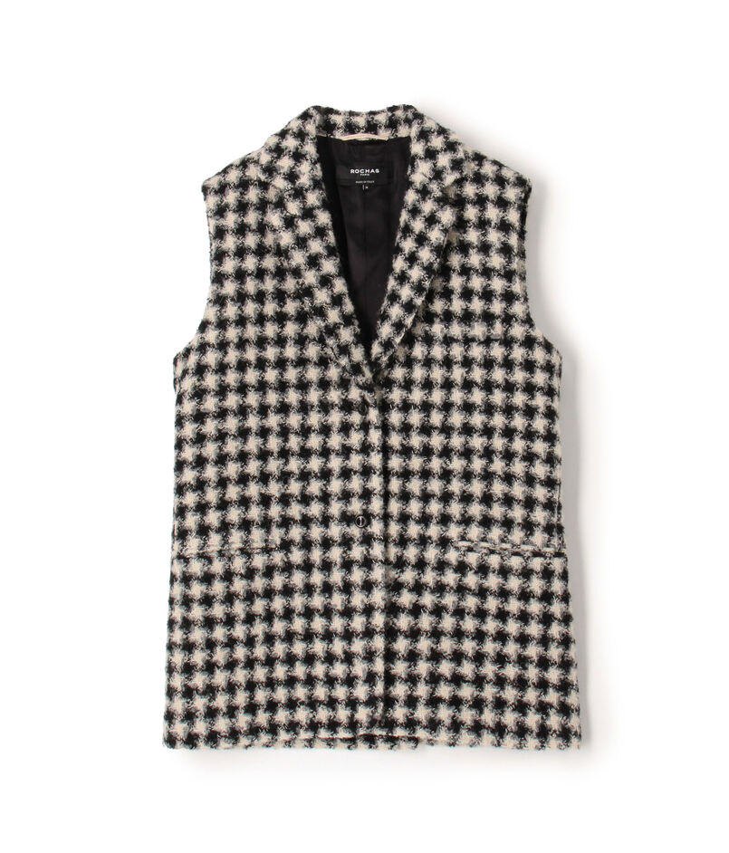 ROCHAS TWO BUTTON チェックジレ