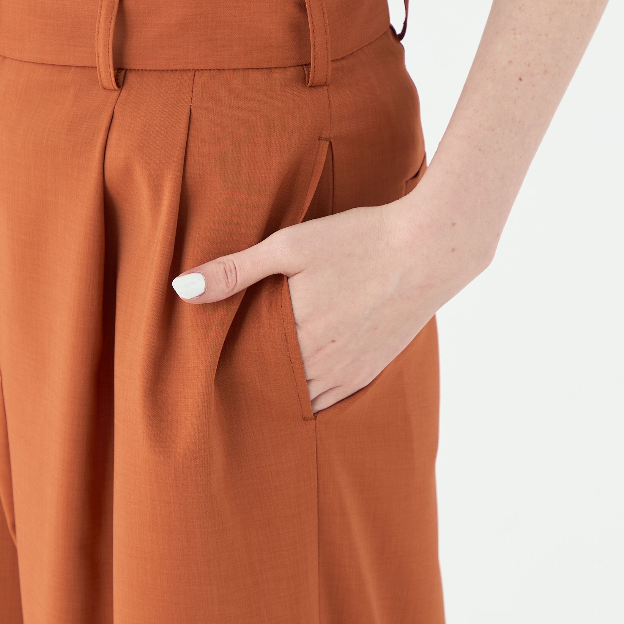 ポリエステルツイル 2タックスラックスパンツ