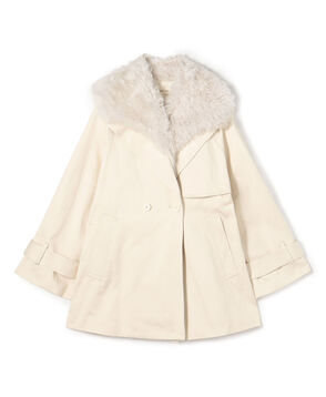 コットンサテン ムートンカラーコート