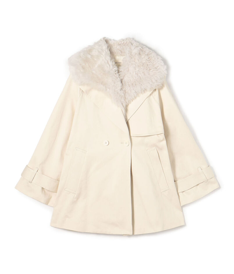 コットンサテン ムートンカラーコート