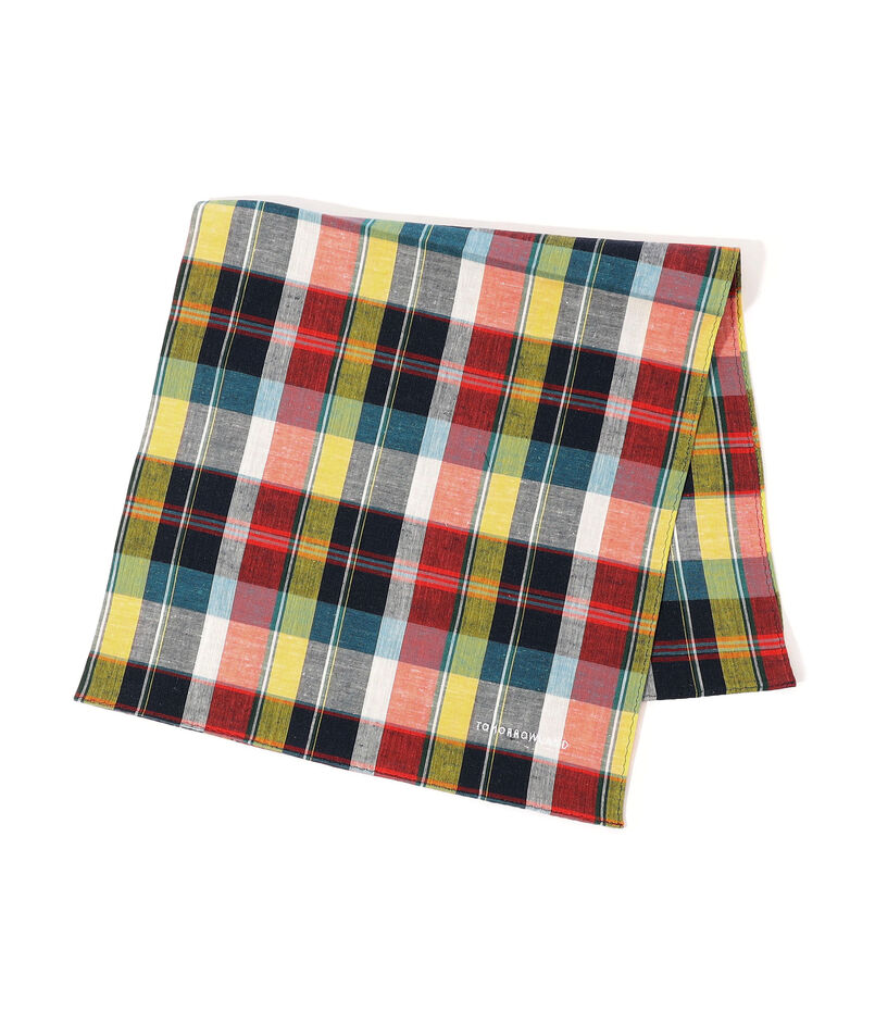 TOMORROWLAND コットンリネン チェックハンカチ