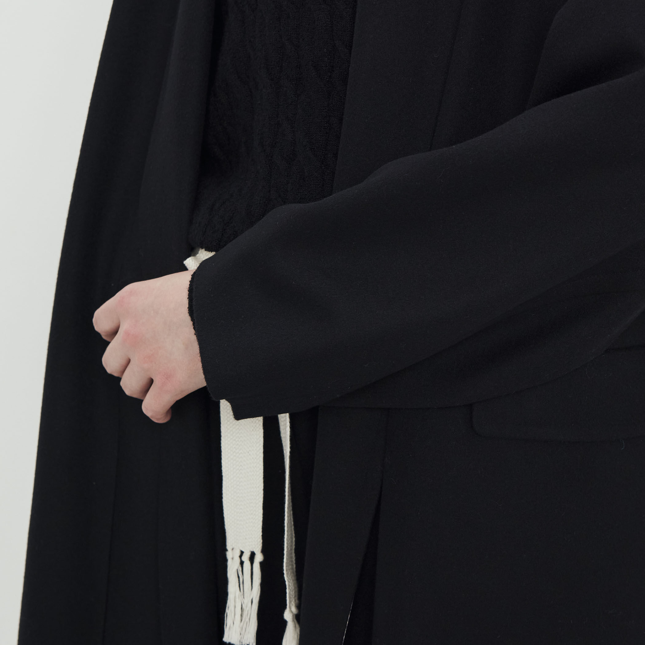 ウールカシミヤライトビーバー ショールカラーコート