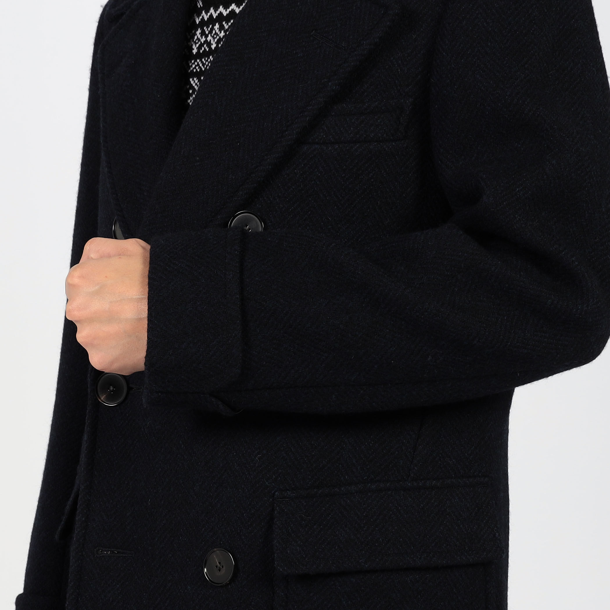 プレミアムシェットランドウール ショートポロコート