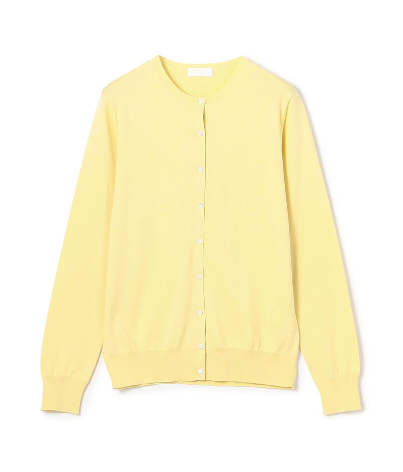 ハイゲージコットン クルーネックカーディガン