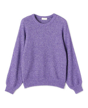 メタリックブークレー クルーネックプルオーバー